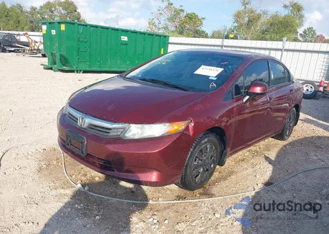 2012 Honda Civic Lx z USA, uszkodzony, nr VIN 2HGFB2F52CH544973